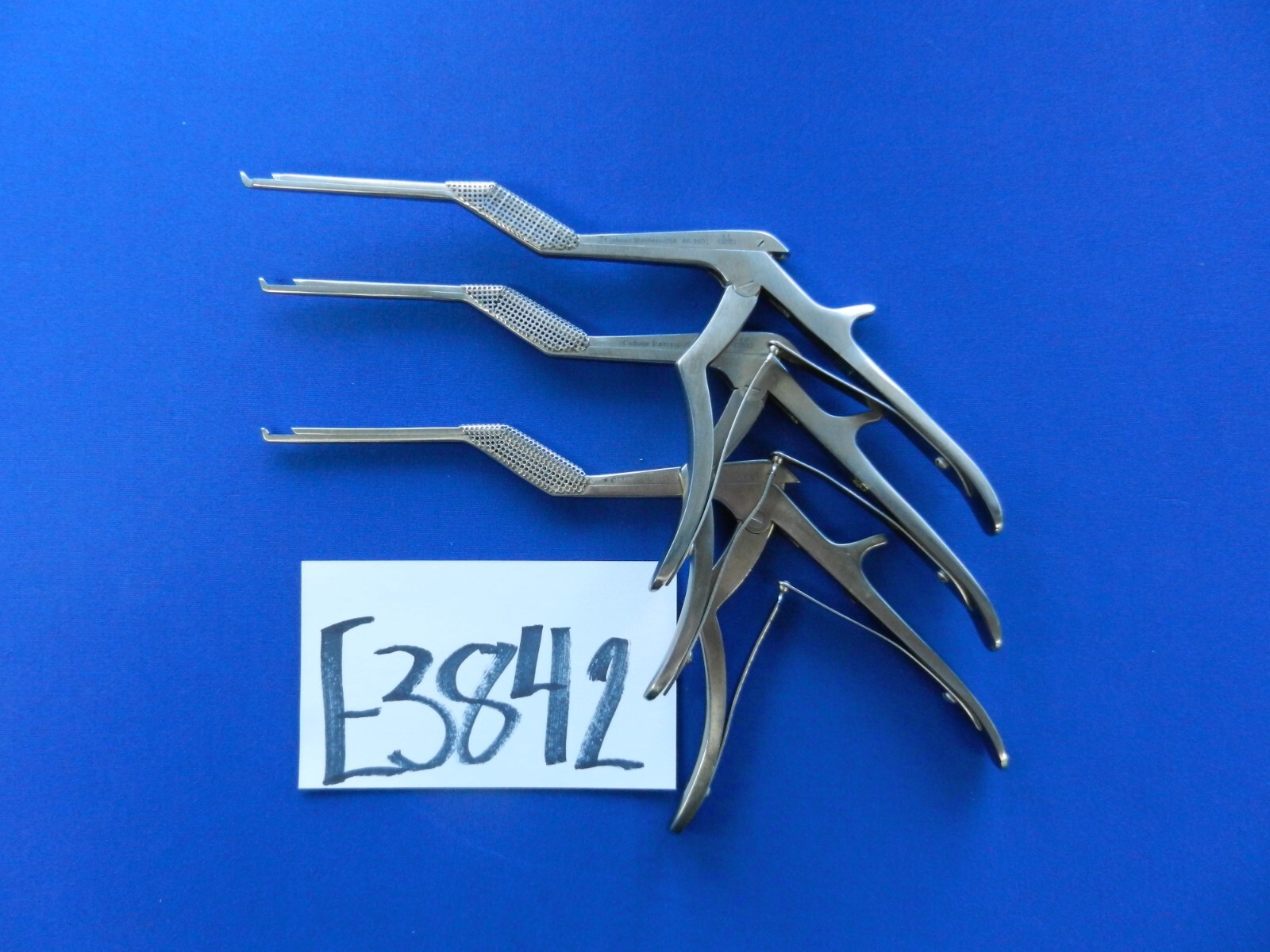 E3842 Codman Set of 3 Micro Bayonet Rongeurs 40 Degree Upbiting