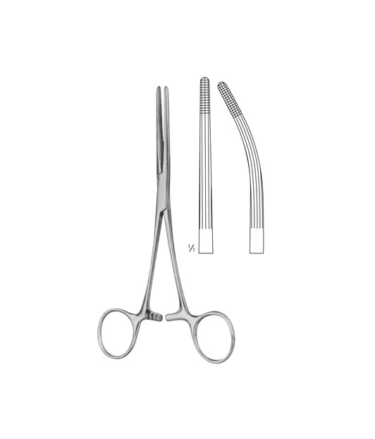 3 Rochester-Carmalt Intestinal Forceps 8″, Crvd Long Srted Jaw, Cross Srted Tips