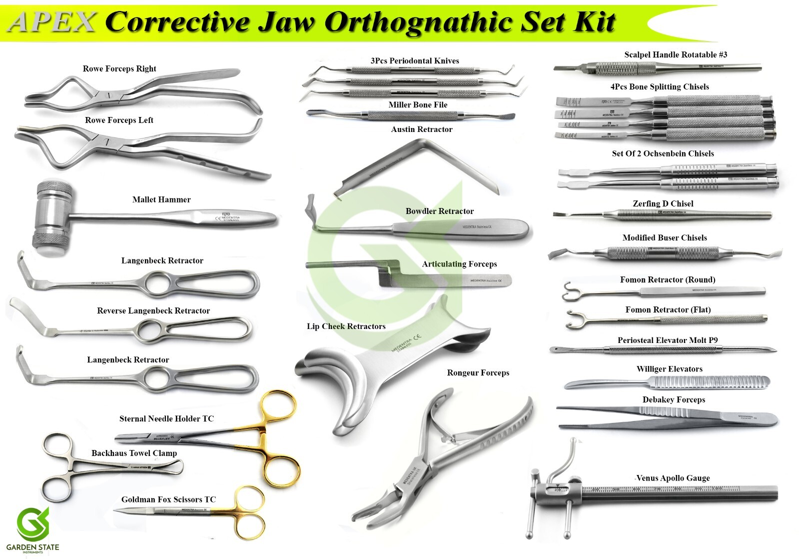 Apex Corrective Jaw Surgery Kit Maxillofacial Orthognathic Instruments Setup