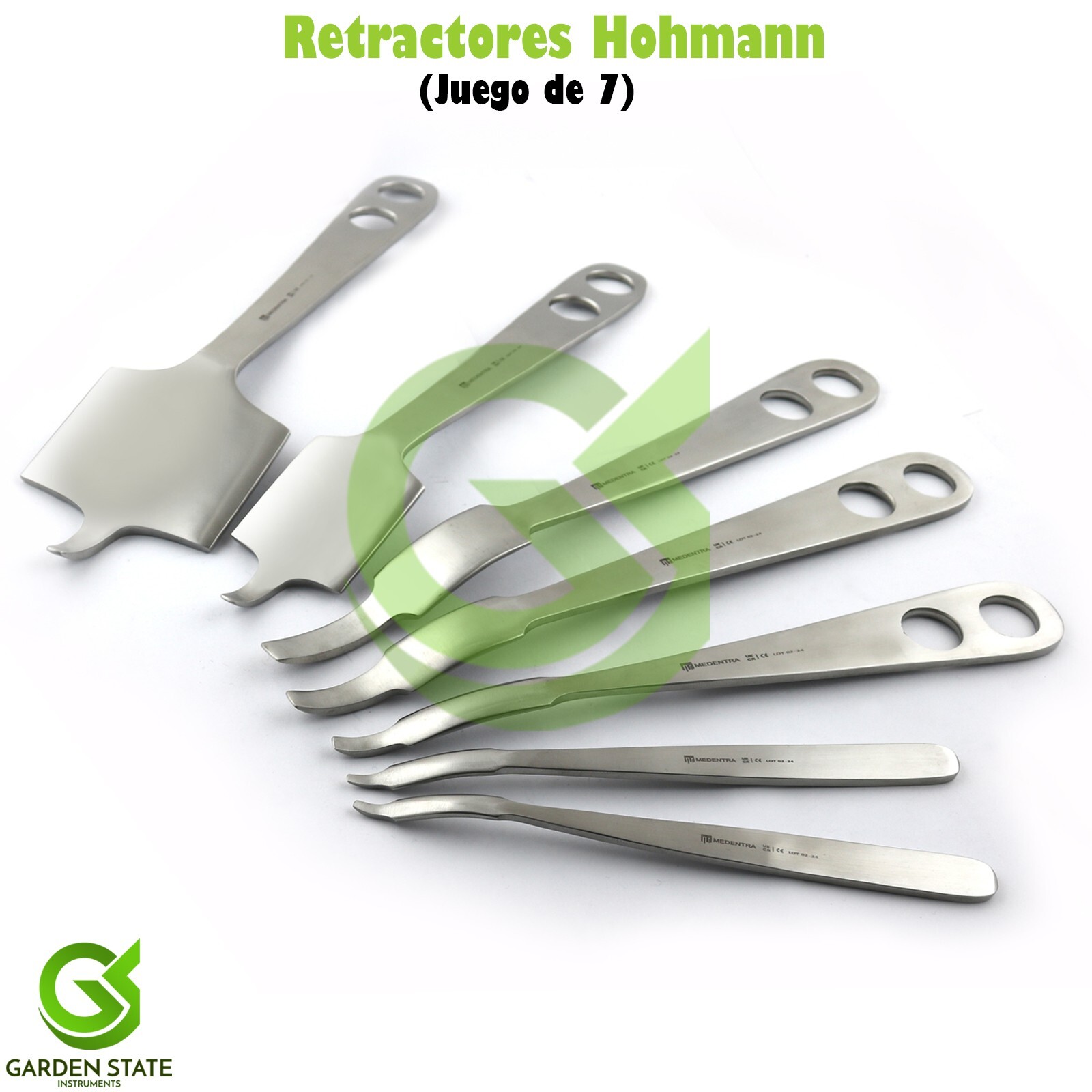 Juego de 7 retractores Hohman Retractor instrumentos quirúrgicos ortopédicos
