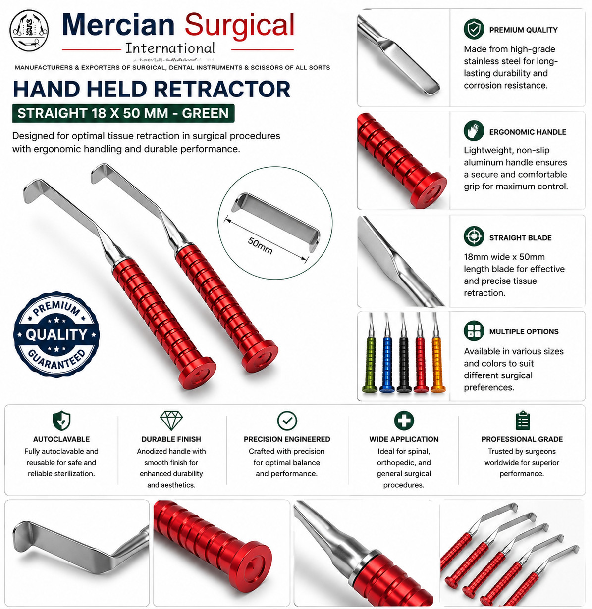 2PCS Phantom TL Style Cervical Hand Held Retractor Surgical Instrument Set