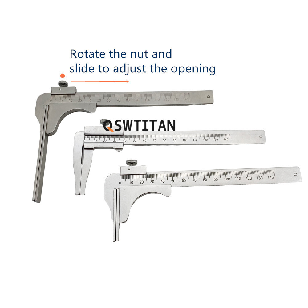 QSWTITAN Acetabulum Ruler Orthopedic Joint Caliper 185mm/190mm/195mm Instruments