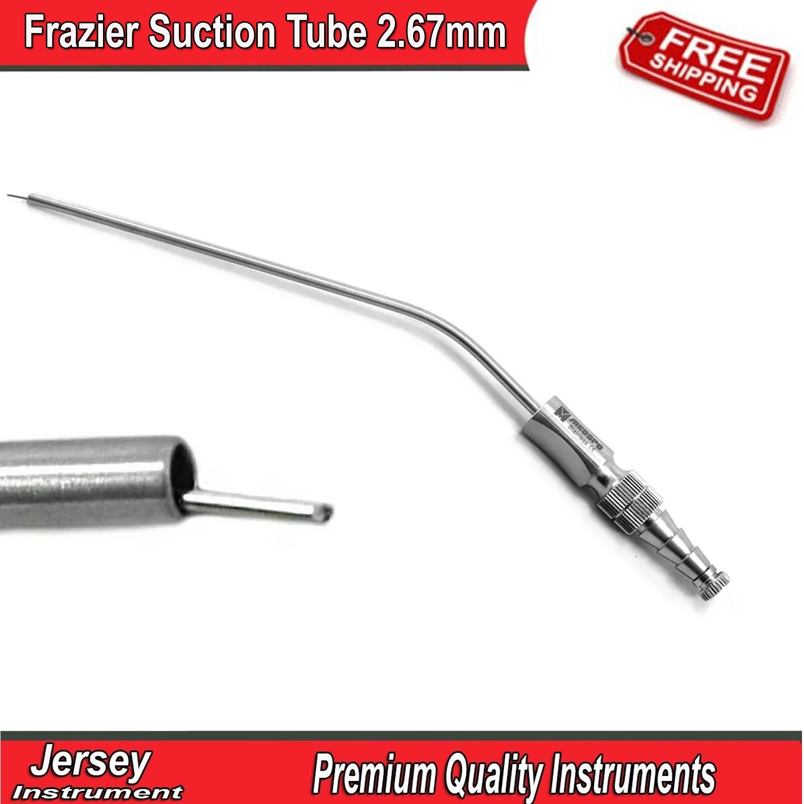 Dental Frazier Suction Tube 2.67 Surgical ENT Ear Nose Aspirator Instruments CE