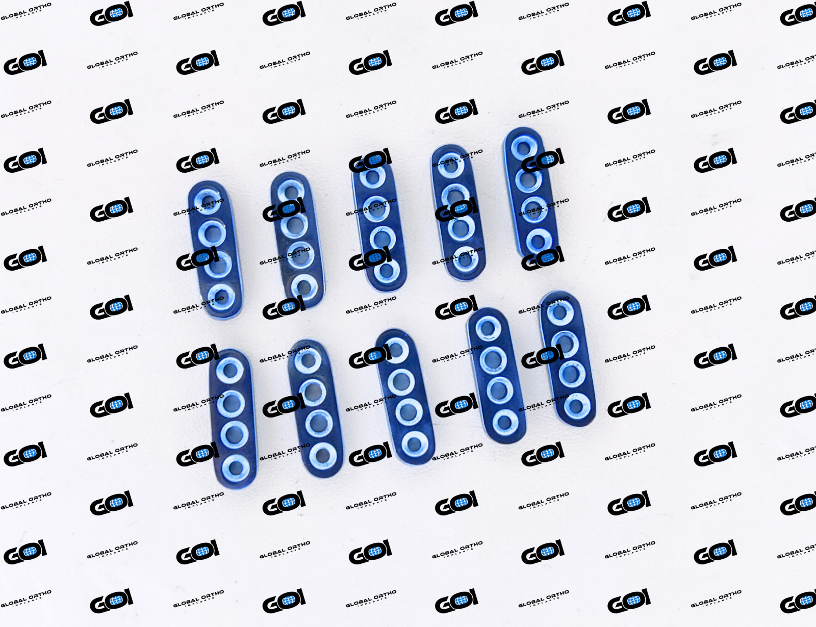 10 Pc Titanium Ti-6Al-4V Endo Button Plate 16x5mm 4 Hole 2mm Thickness OEM Set