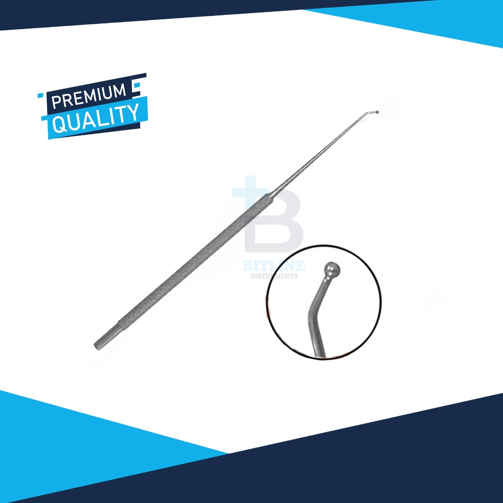 Micro Antrum Ball Probe 45° Angled 6.5 Round Tip ENT & Neuro Surgical Instrument