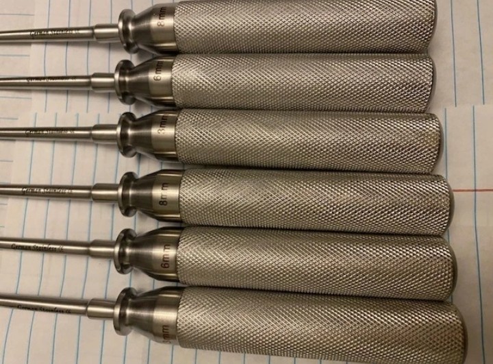 6PCS SET Cone Ring Curette Straight & Bent Ring 3+6+8mm Length 8.75″