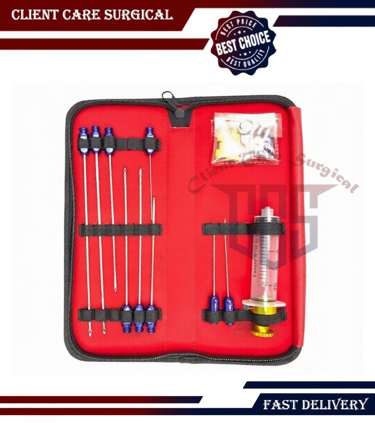 Cannula Set of 17 Pieces Liposuction Luer Lock Transplantation Fat Transfer Kit