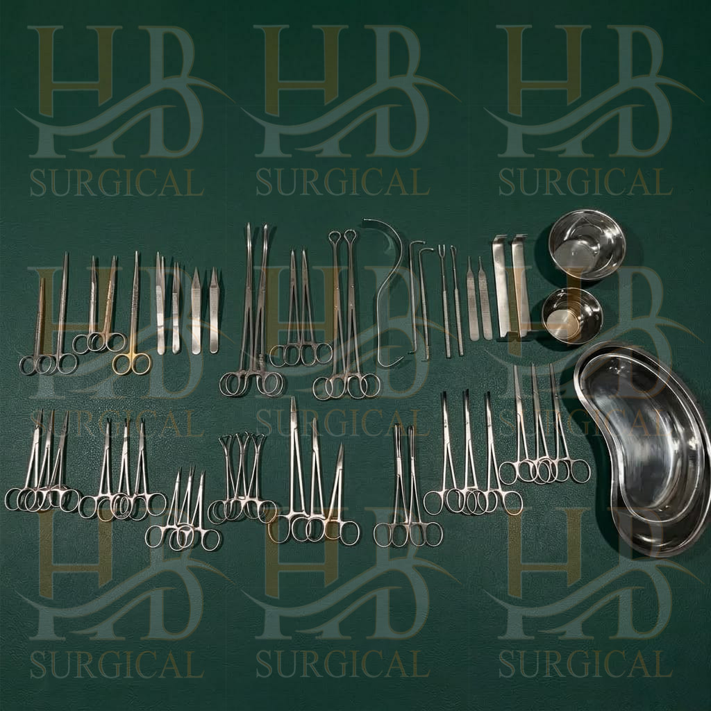 50Pcs General Surgery Basic Laparotomy Surgical Instruments Set Premium Quality