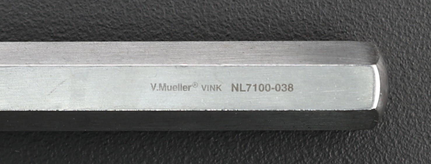 V Mueller NL7100-038 Elevator, Spinal Cobb, 1.25″ x 3/4″ Blade, 9.5″