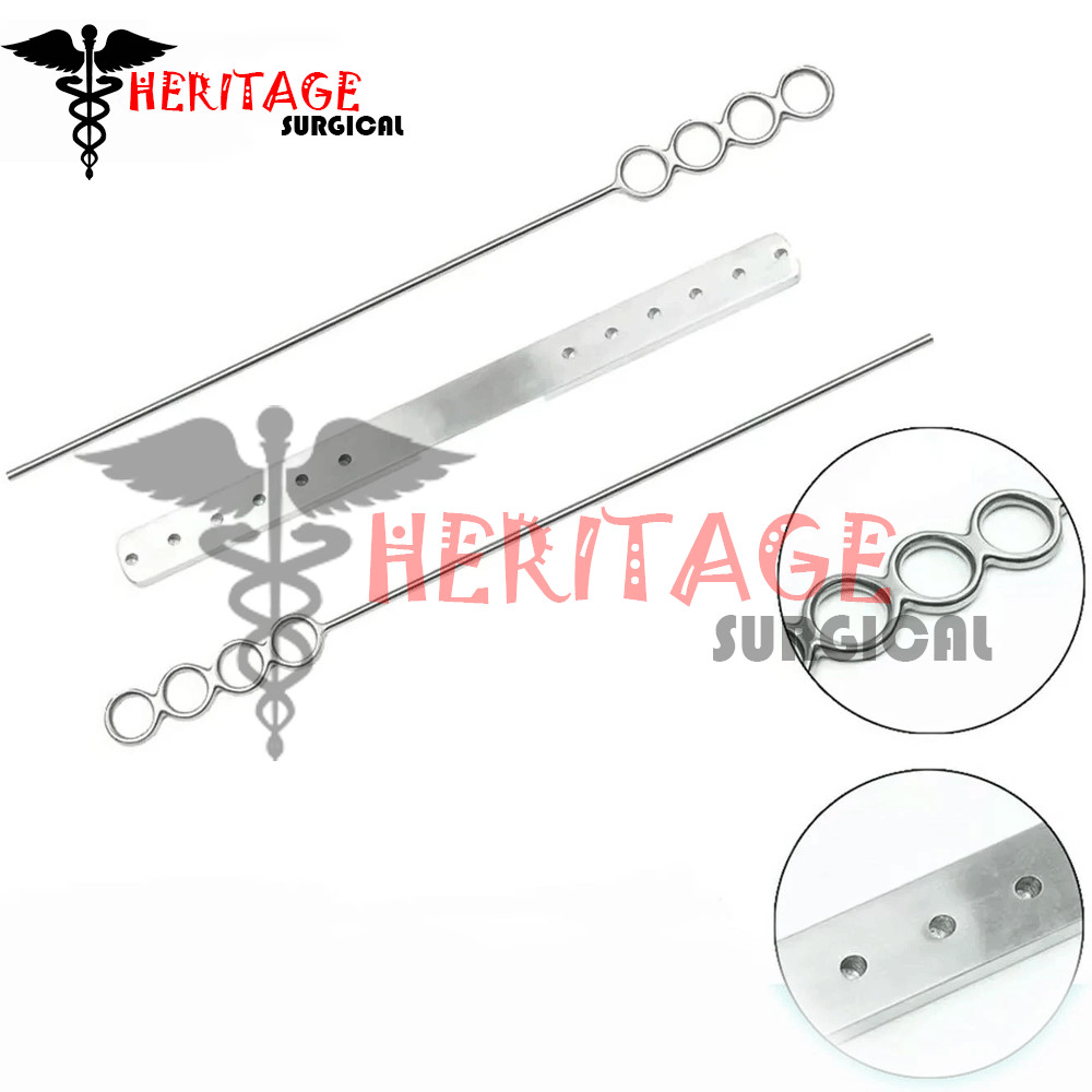 TONSILLECTOMY DRAFFIN BIPOD STANDS WITH PLATE Chest Support 3Pcs Set