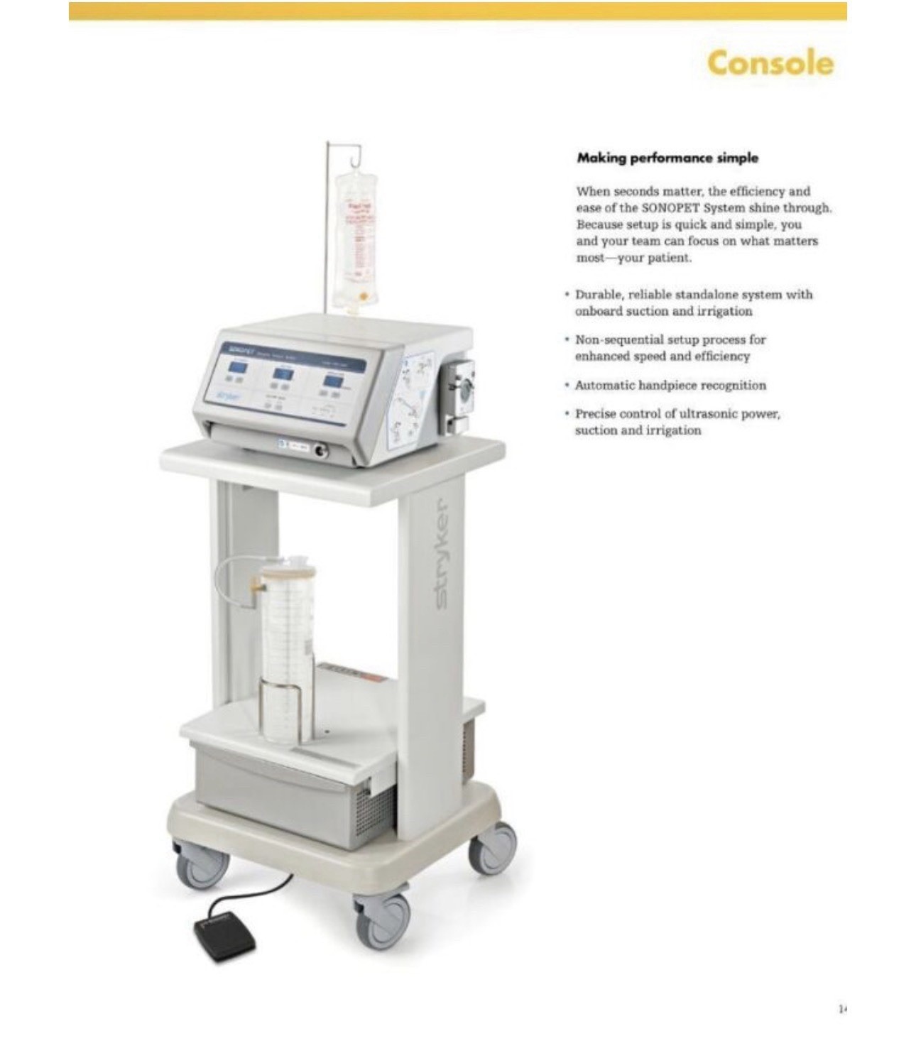 Stryker 5500-007(8)-000 Sonopet iQ Advanced Foot Pedal (Wired or Wireless)