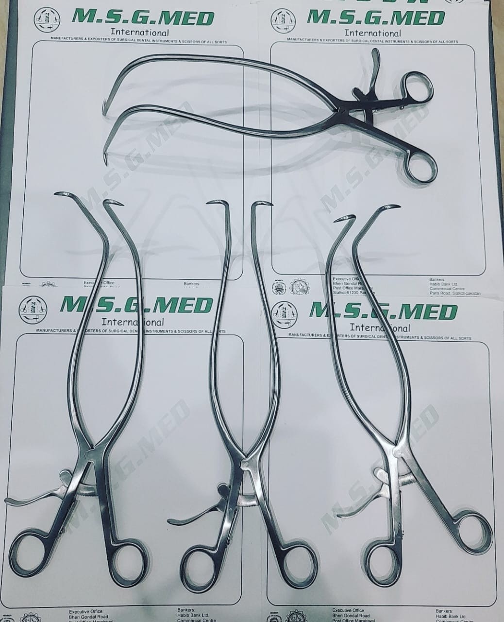 Orthopedic Long Gelpi Laminectomy Retractors 30cm/ 70mm prong Stainless 3PCS Set
