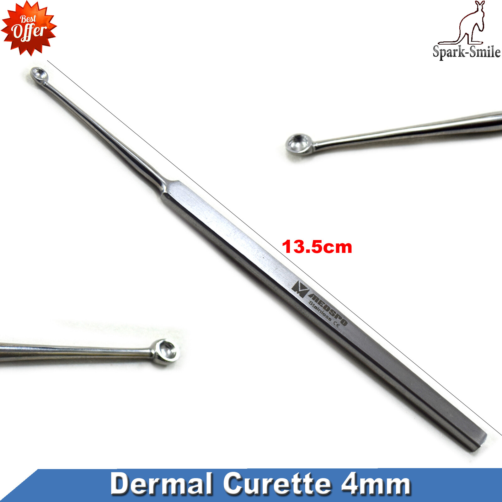 Surgical Dermal Curettes 4mm Skin Treatment MedicaI Basic Podiatry Nail Care New