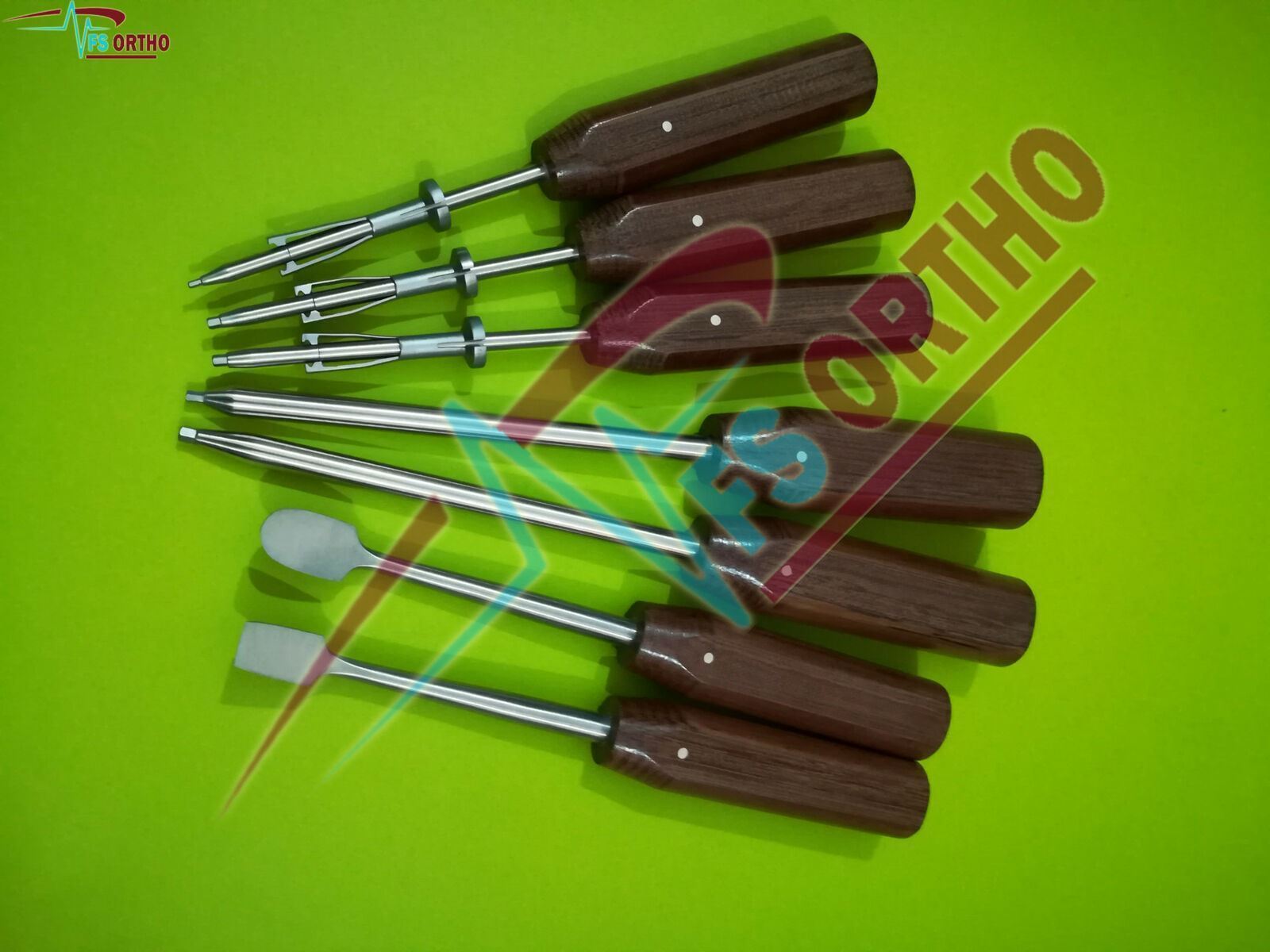 Periosteal Elevator & Screws Drivers set of 7 pcs Orthopedics Instruments