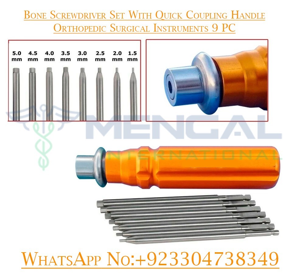 Bone Screwdriver Set With Quick Coupling Handle Orthopedic Surgical Instruments