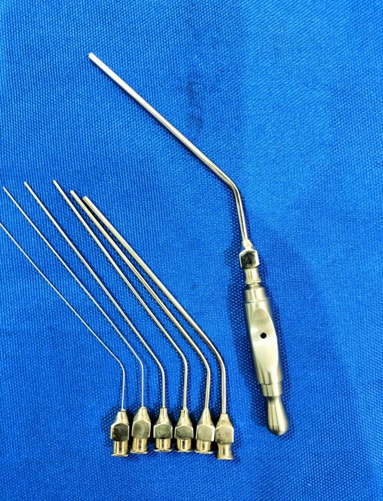 ENT Micro Suction Tip Set of 7 Cannula 12G/14G/16G/18G/20G/22G/24G+1 Adapter ENT