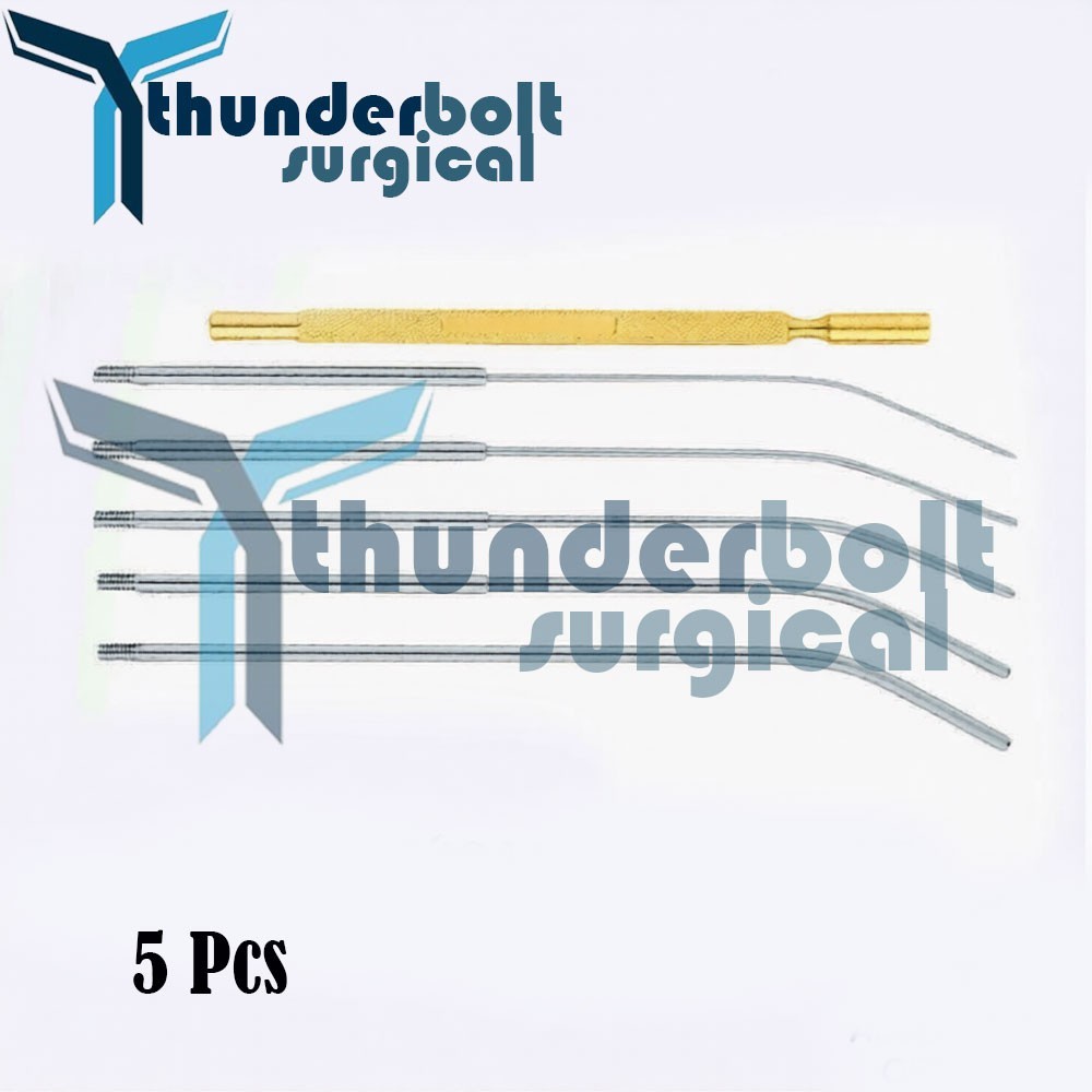 Mini Cervical Dilator Set (Set of 5 Pieces with Gold Handle) with Case