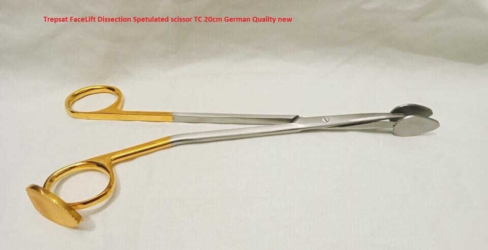 TC 24cm German Dissection Spetulated scissor Quality new Trepsat FaceLift