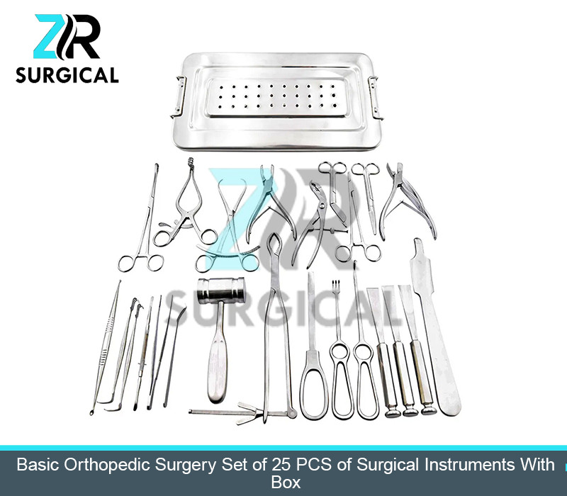 Basic Orthopedic Surgery Set of 25 Pcs Of Surgical Instruments With Box
