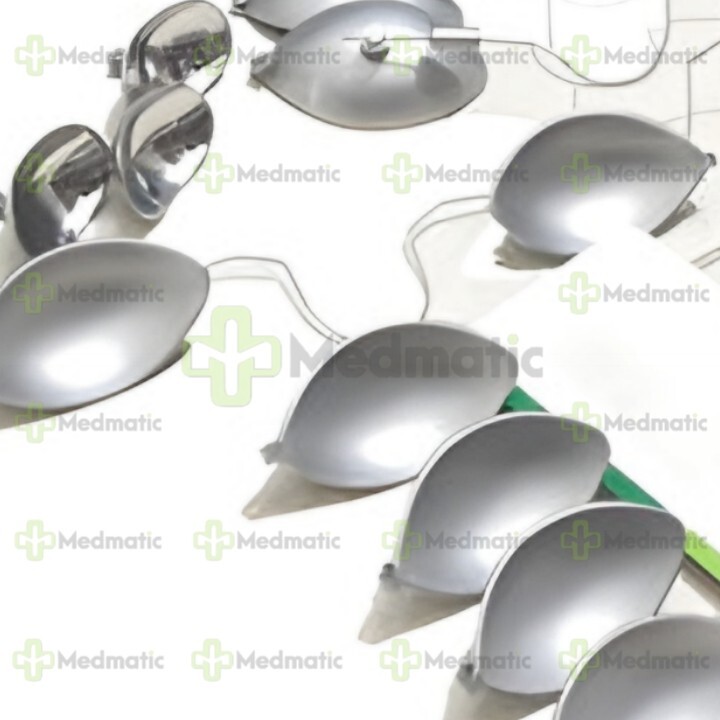 6 Set Laser Eye Shield Corneal Protector Stainless Steel Small Medium Large