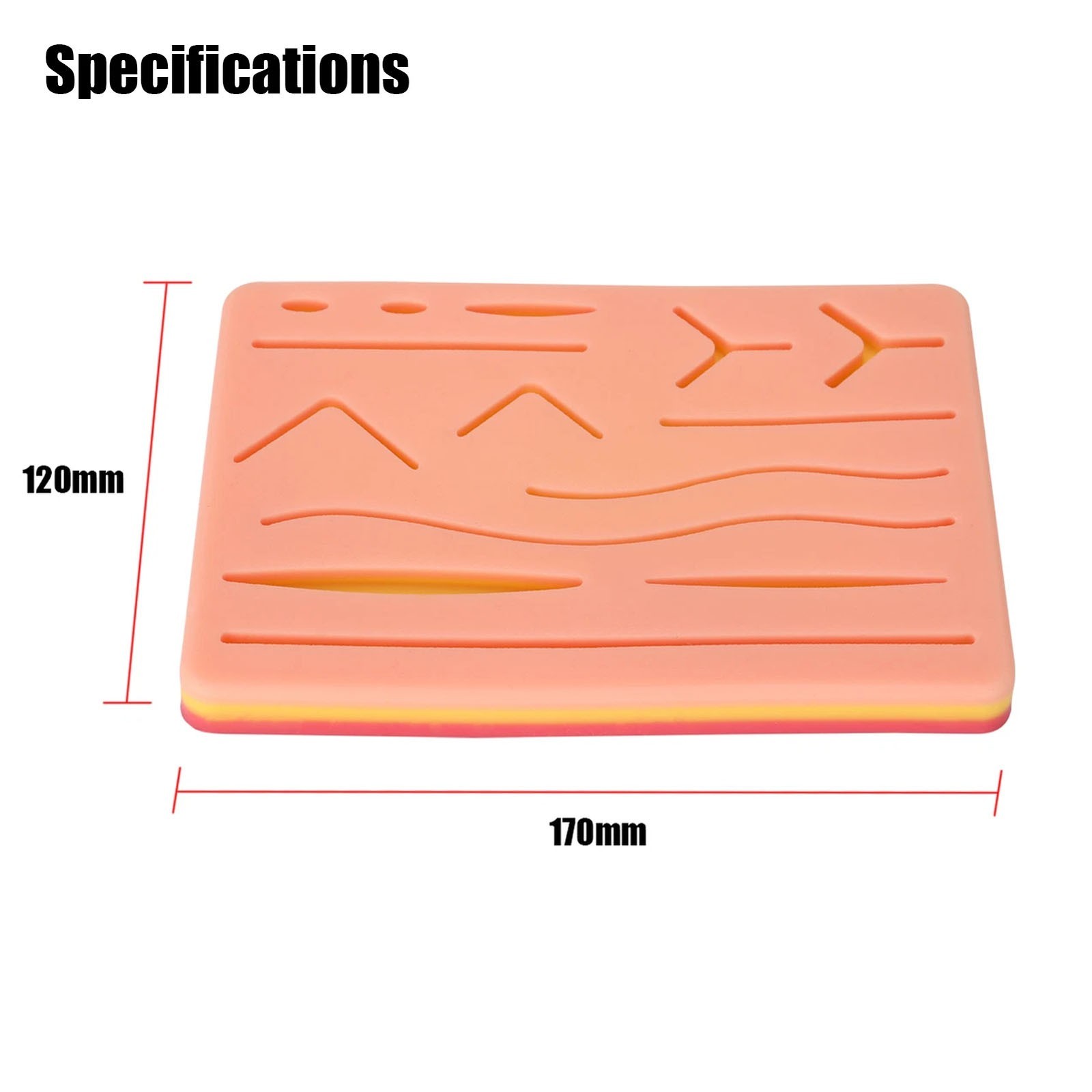 Suture Training Pad 3 Layer Joint 14 Wounds Ultra Silicon Skin Practice Kit Pads