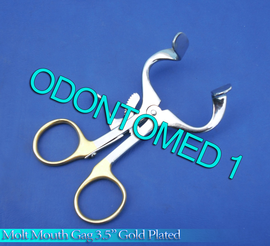 MOLT MOUTH GAG 3.5″ Gold Plated Surgical Dental Oral Instruments