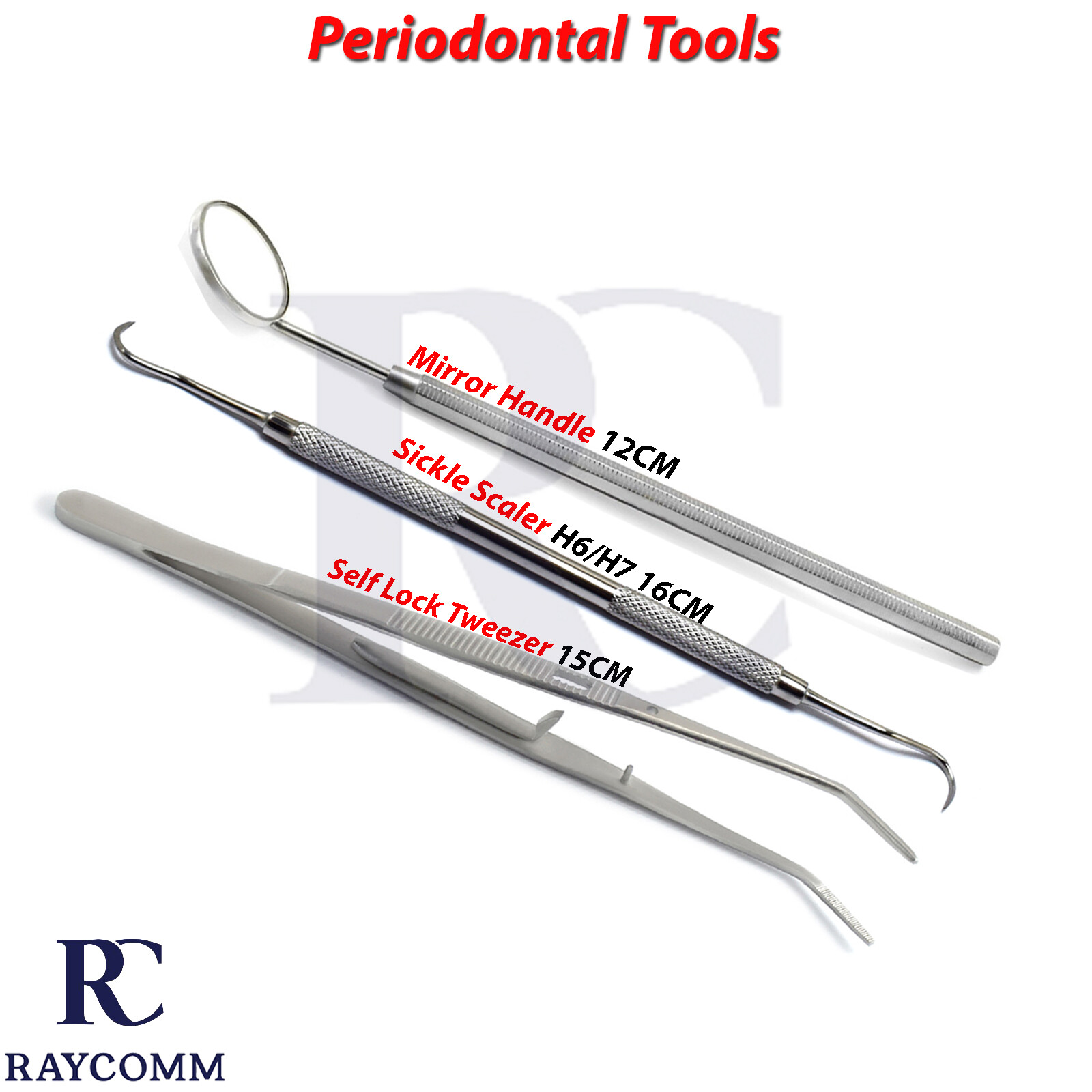 Dental Hygiene Scaler Lab Examination Self Lock Tweezers Instruments Set Of 3