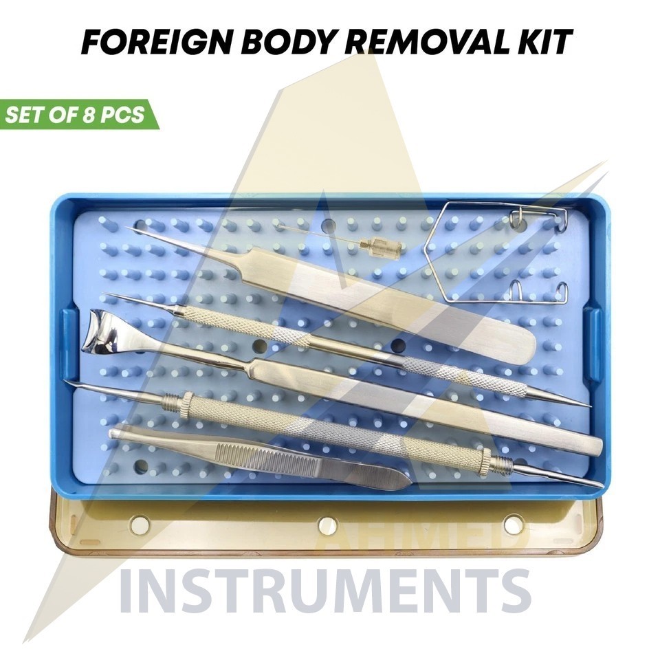 8 Pcs Foreign Body Removal Reusable Kit for Ophthalmic Procedure Surgical Kit