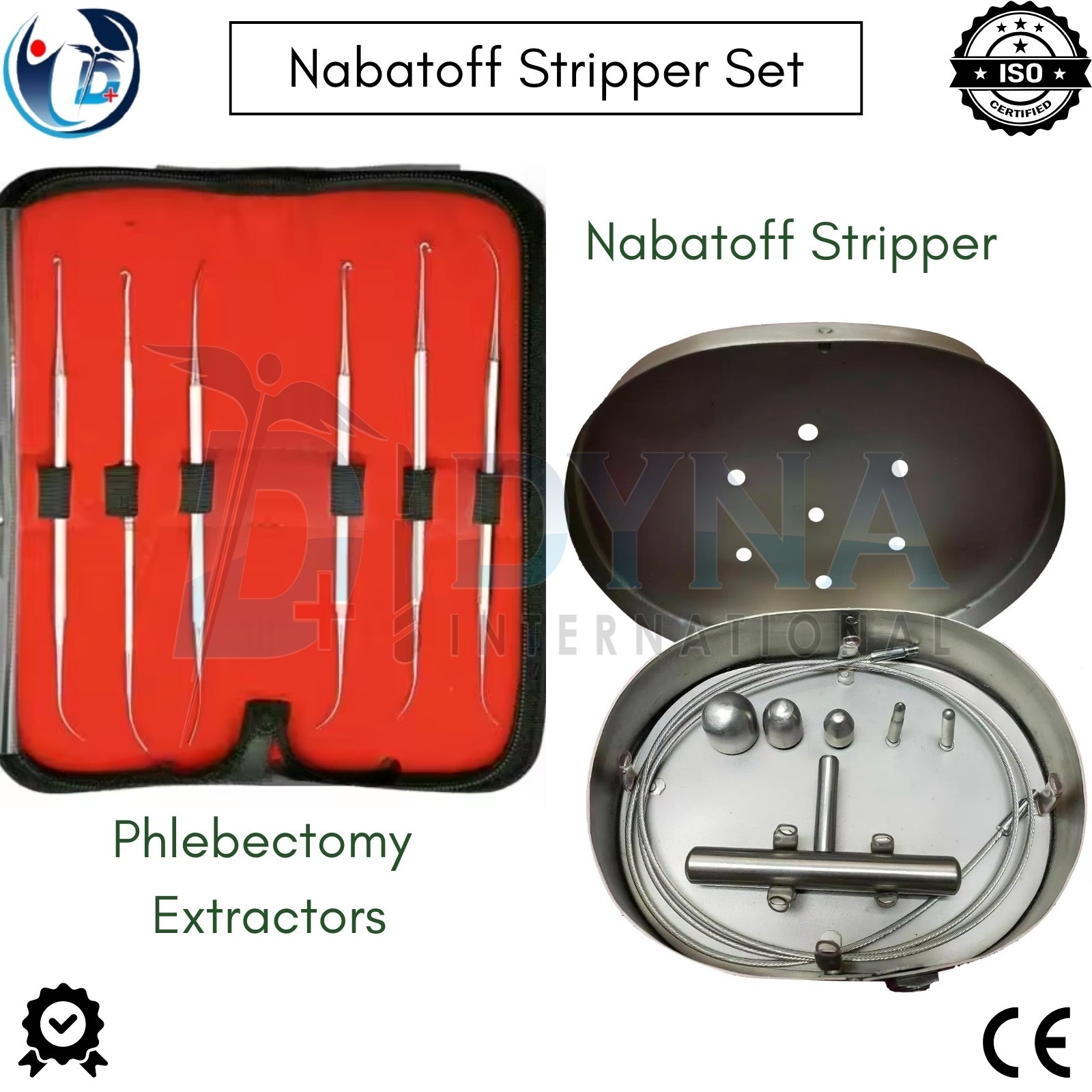 Nabatoff Stripper Set & Varady Phlebectomy Extractors & Hooks Plastic Surgery CE