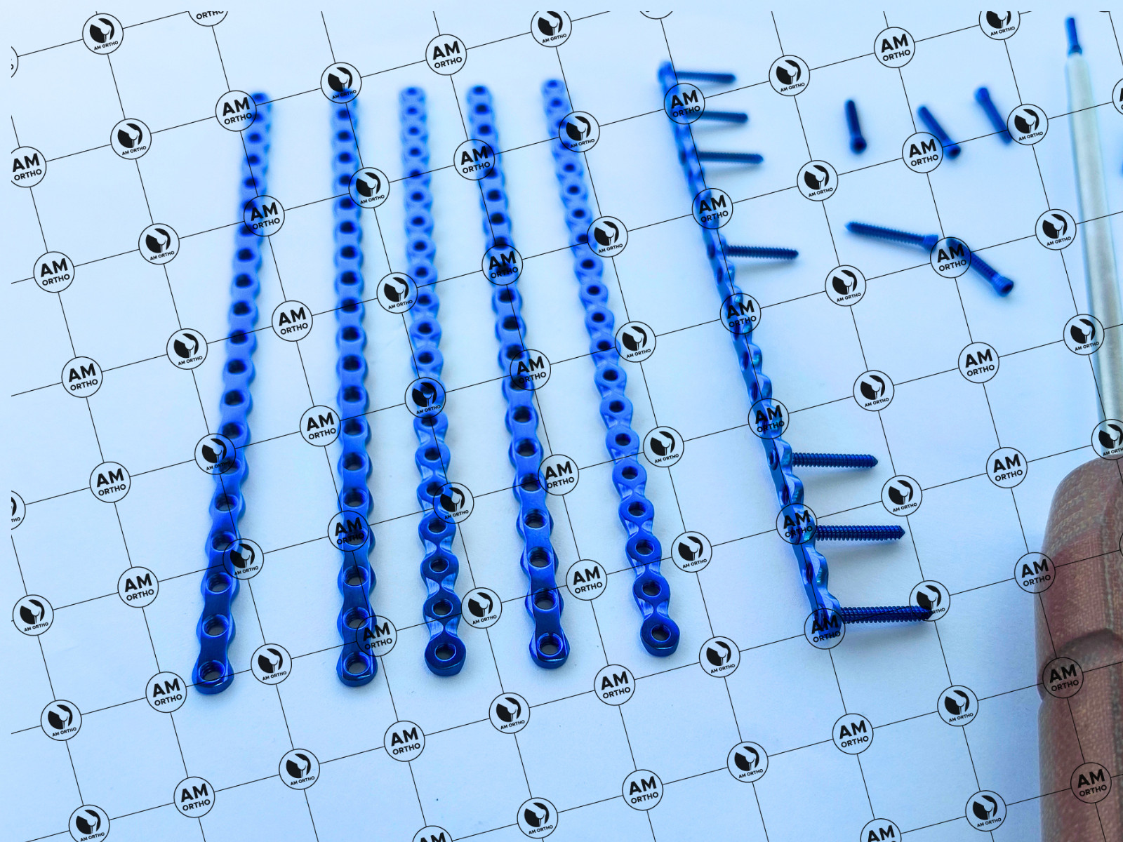 Ṿeterinary 2.0mm ÀLPS-II Ĺocking Ṕlates 20Holes With LCP Screw 77Pcs Set Ti