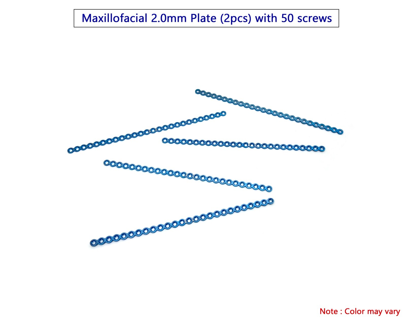 Maxillofacial 2.0mm Plates 2 pcs with 50 screws veterinary instrument