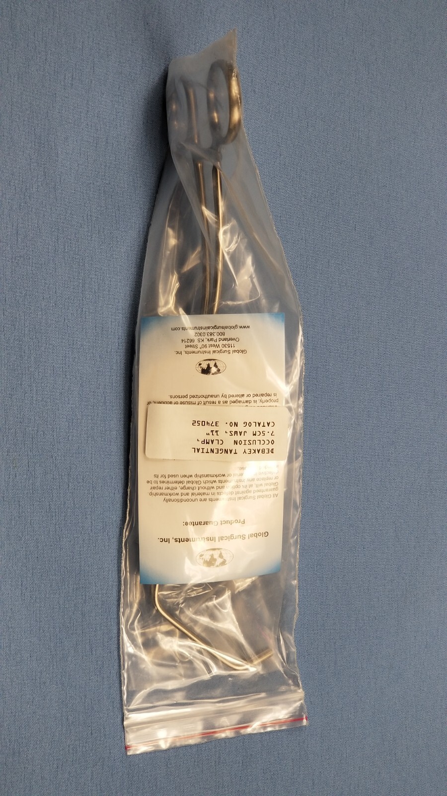 German Stainless Steel Debakey Tangential Occlusion Clamp 374052