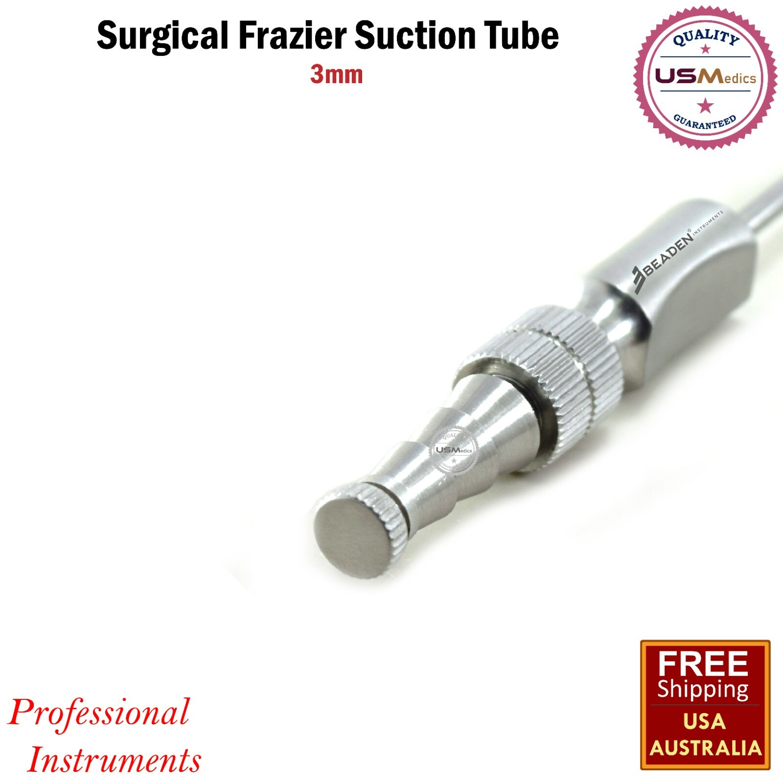 Dental Surgical Aspirator Frazier Suction Tube 3mm Diagnostic Instruments