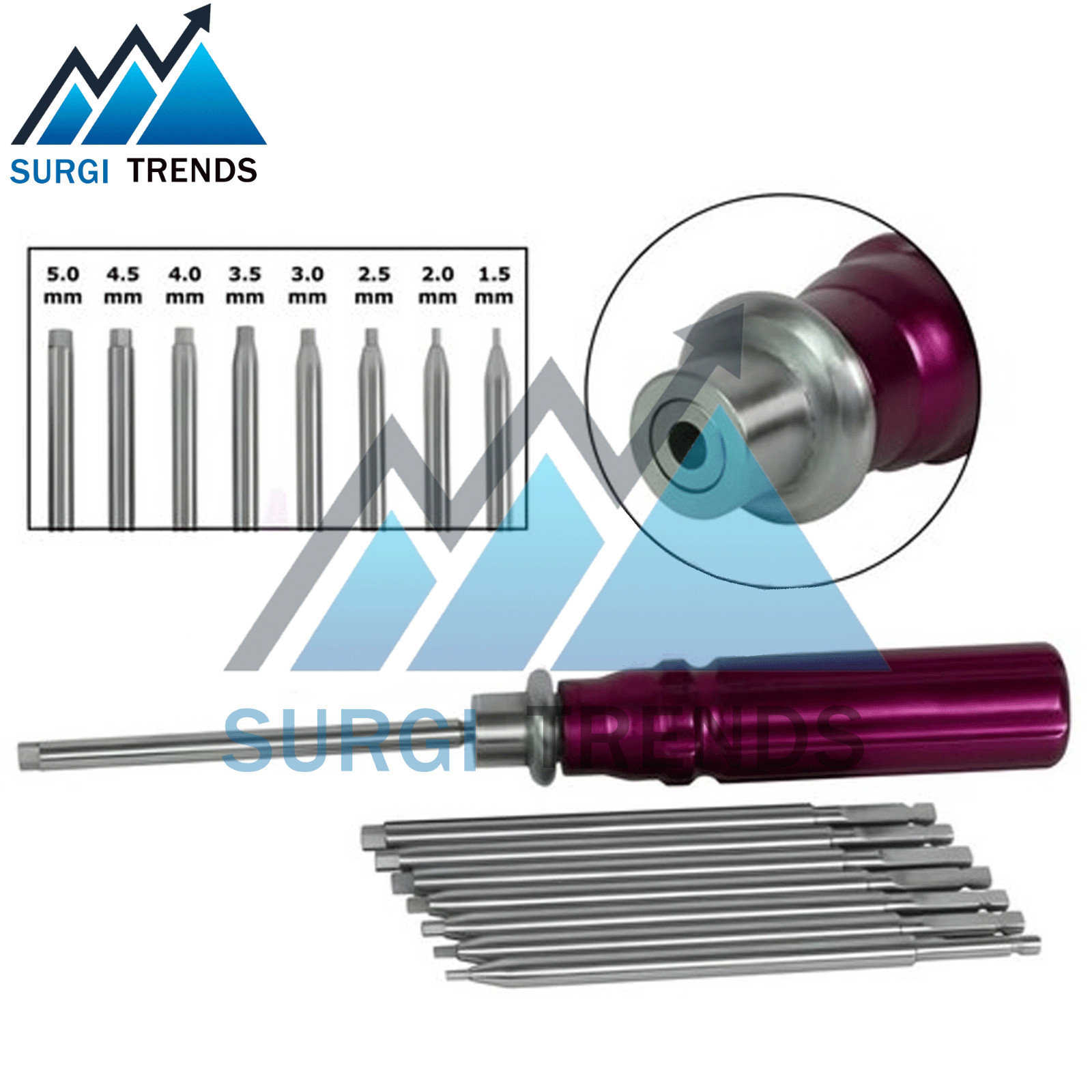 Orthopedic Bone Screwdriver Quick Coupling Handle Set Veterinary Instrument A+