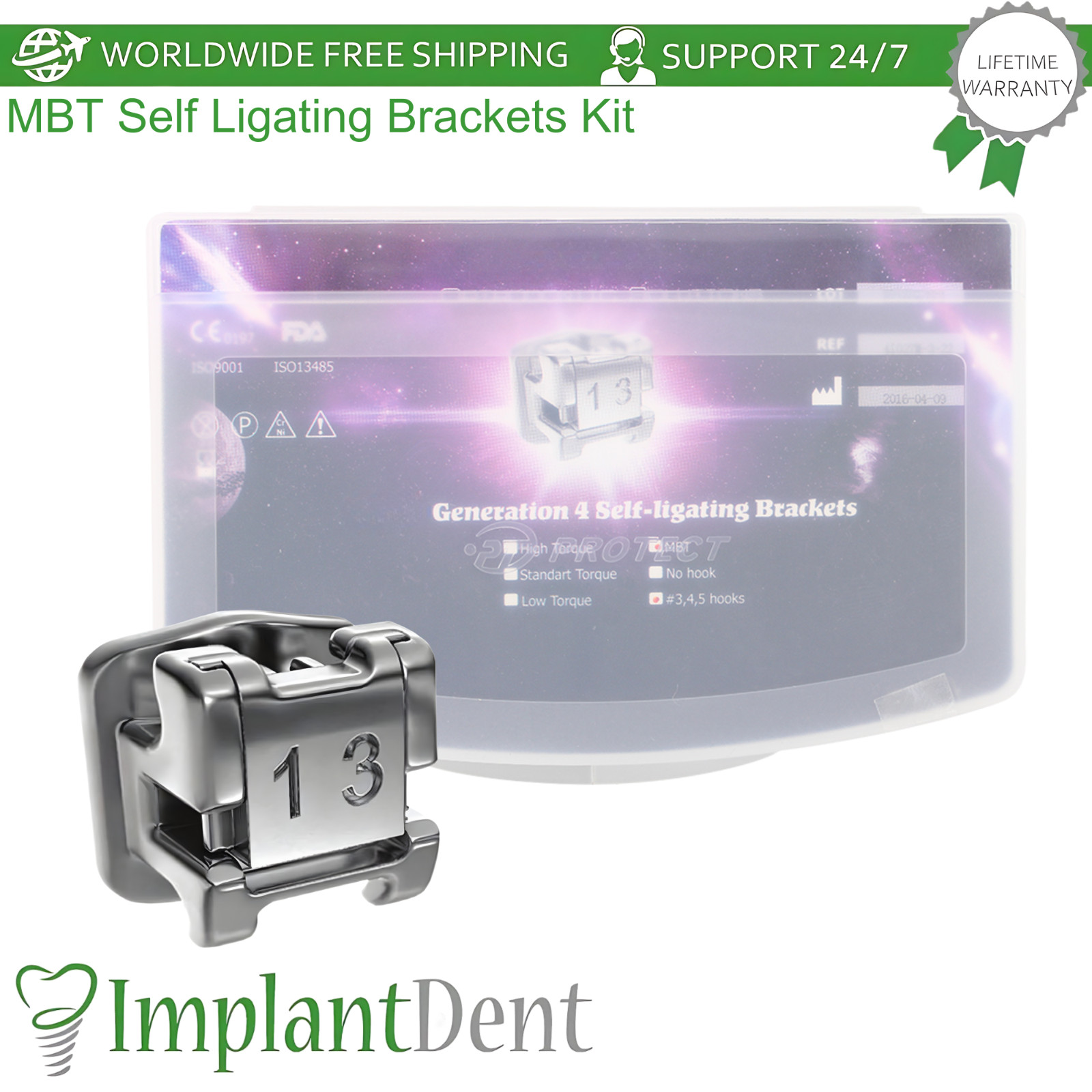 MBT Dental System Self Ligating Brackets 0rthodontic Teeth Correction Kit 20pcs