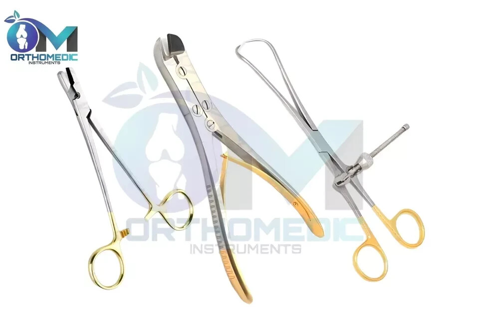 Set of 3 PCs TC Wire Cutter, Wire Twister, Bone Forceps Orthopedic Instruments