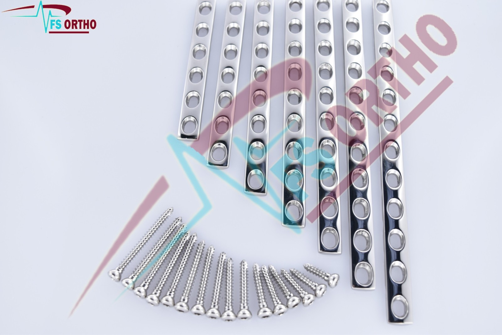 4.5mm DCP Narrow Plates 6 to 14 Holes plates with screws (100 Pcs)-SS-316L ortho