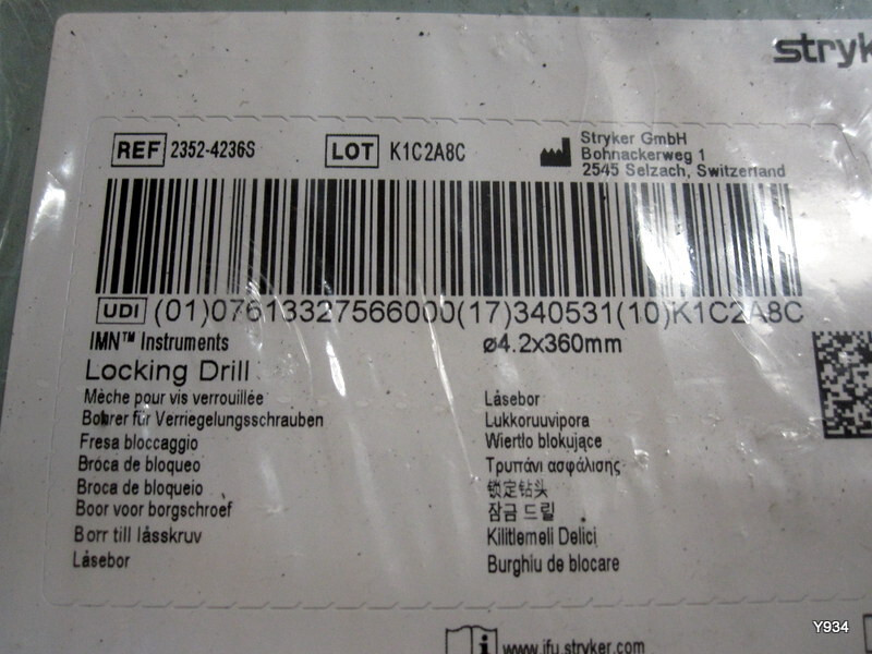 Stryker Locking Drill 2352-4236S 4.2mmx360mm one time use