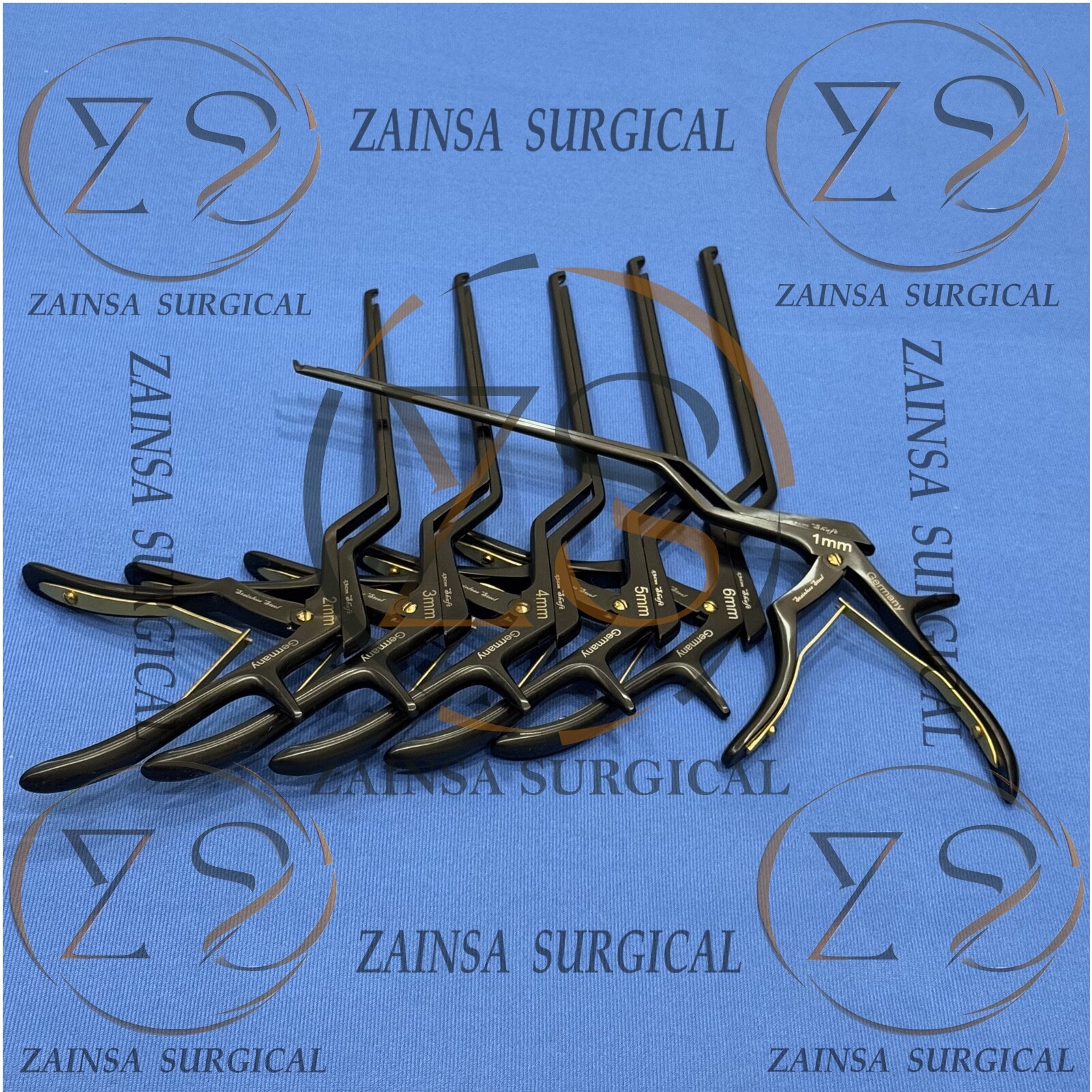 Kerrison Bayonet Bone Spine Rongeurs Set of 6 Pcs, German Standard Orthopedic In