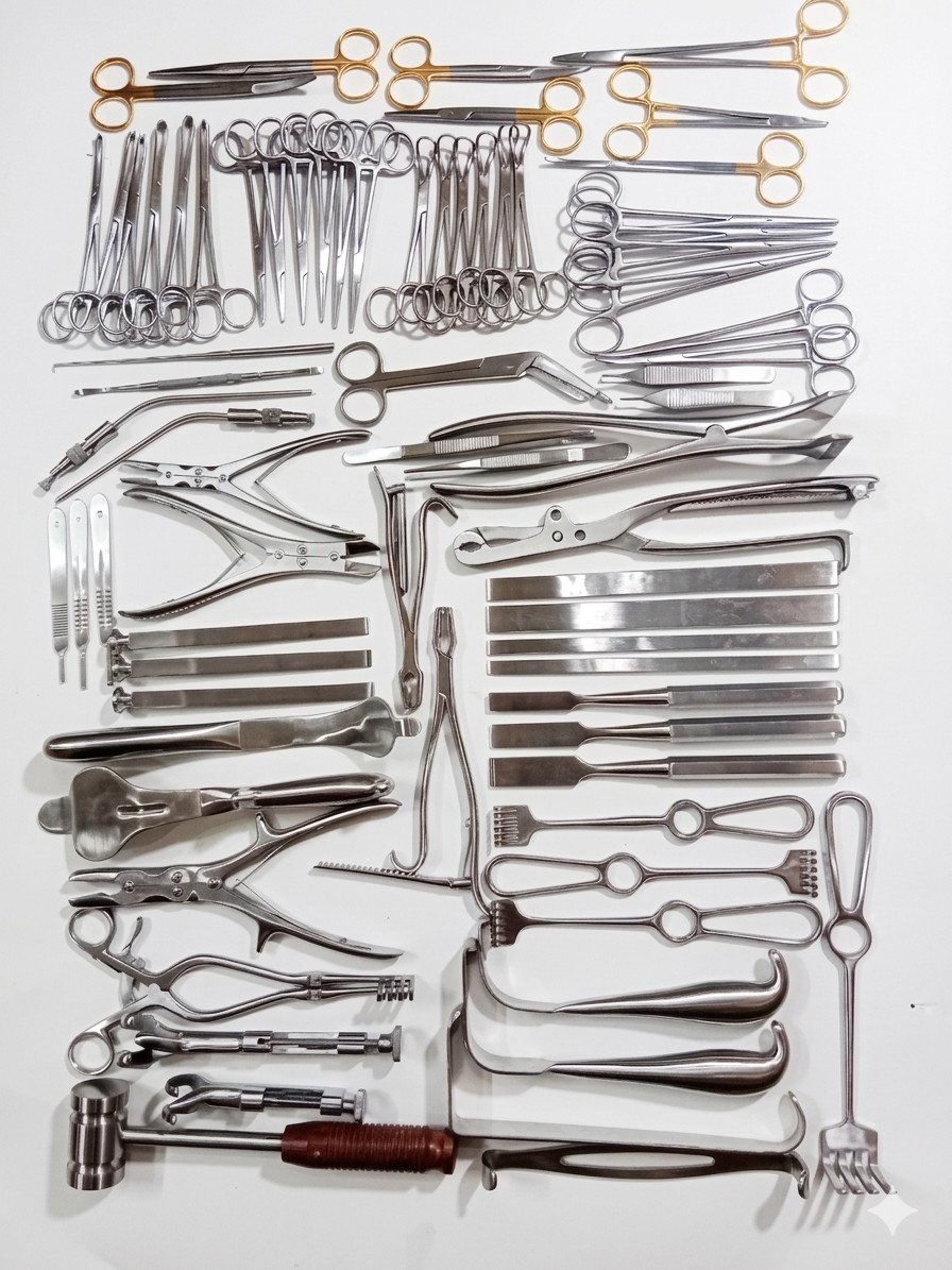 Basic Major Orthopedic Surgical Instruments Set 74 Pcs Stainless Steel Kit