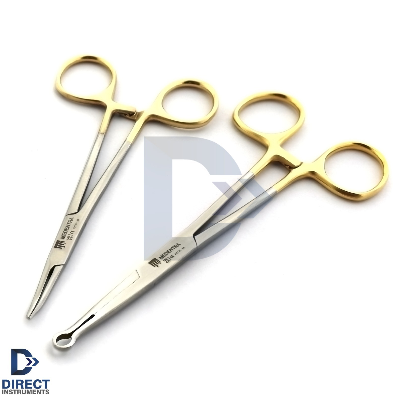 Vasectomy Surgery Set of 2 Ring Forceps Hemostat Surgical Tools Stainless Steel