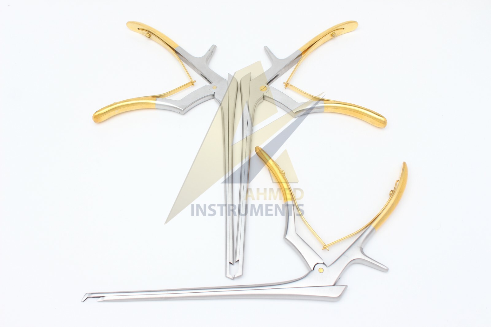 3 Pcs Set KERRISON Rongeurs 7″,1mm, 2mm,3mm Up 45 Degree Gold Handle Instruments