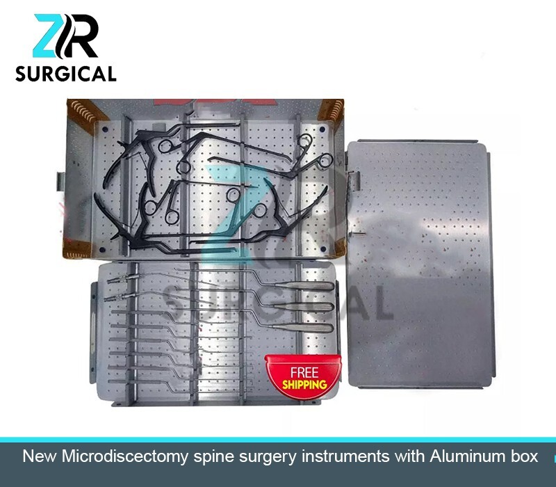 New Microdiscectomy spine surgery instruments with Aluminum box
