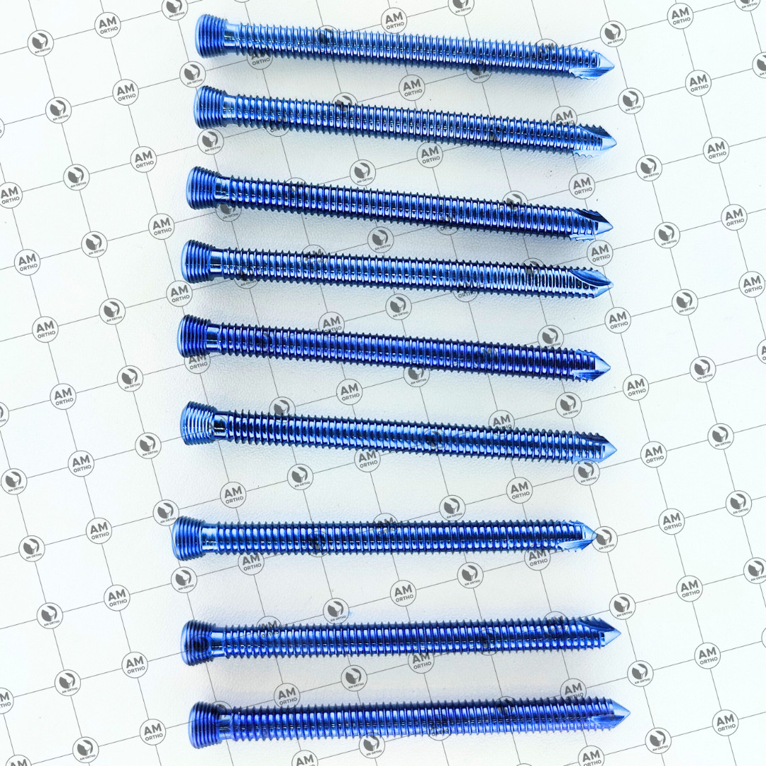 AO Sáfety Locking Self Tápping 5.0mm Screws 20mm to 80mm 110 Pcs Set Titanium