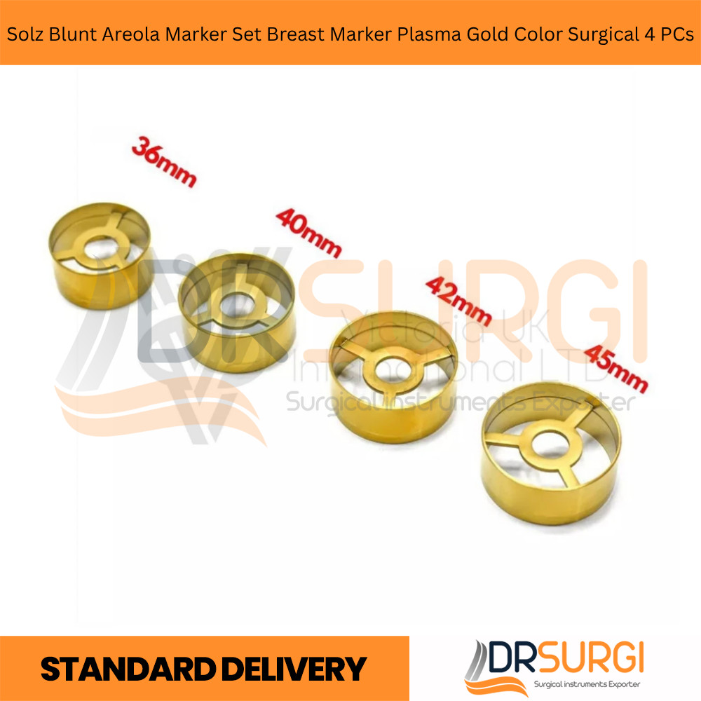 Solz Blunt Areola Marker Set Breast Marker Plasma Gold Color Surgical 4 PCs