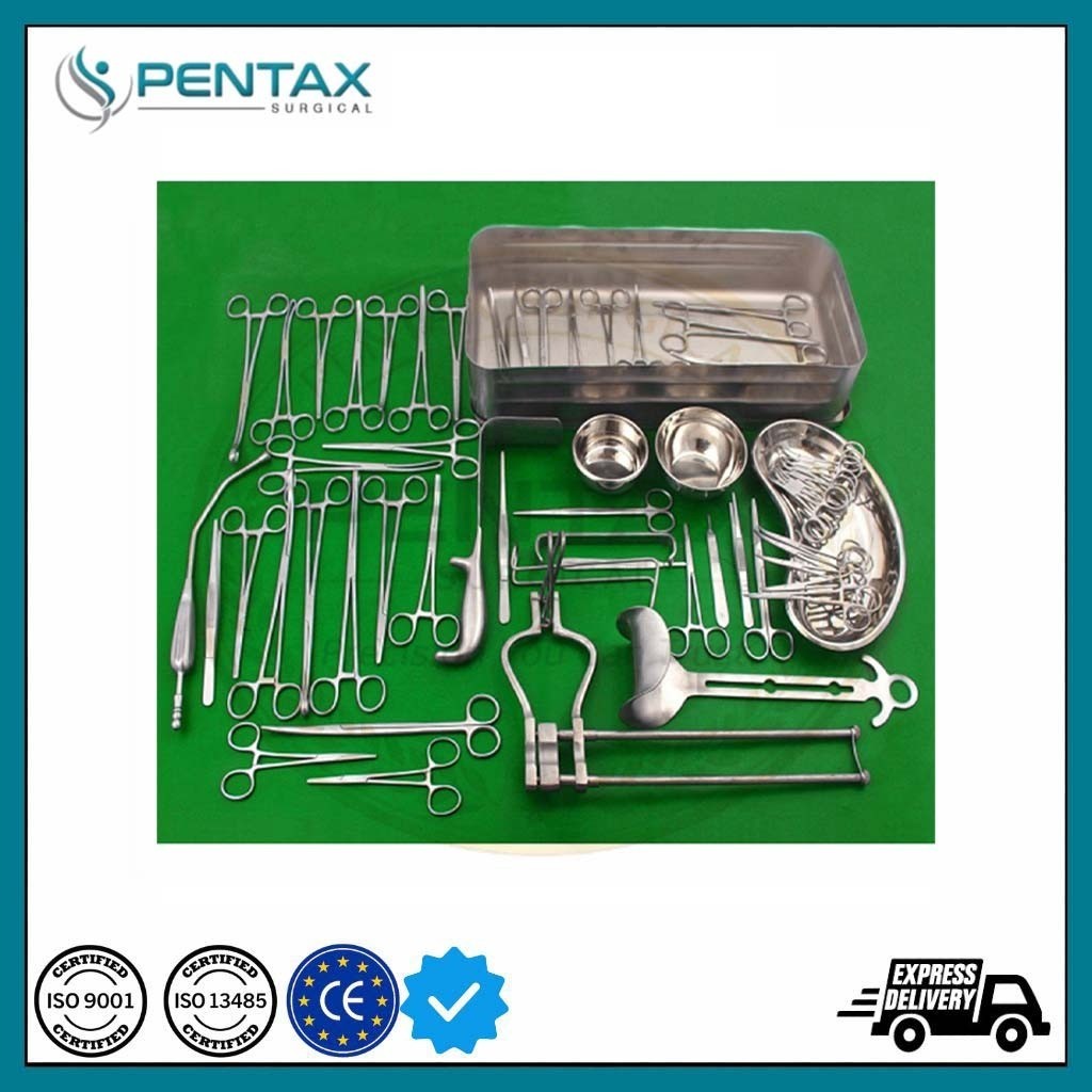 Cesarean Surgical Instrument Set 59 pcs–OB/GYN C-Section with Sterilization box