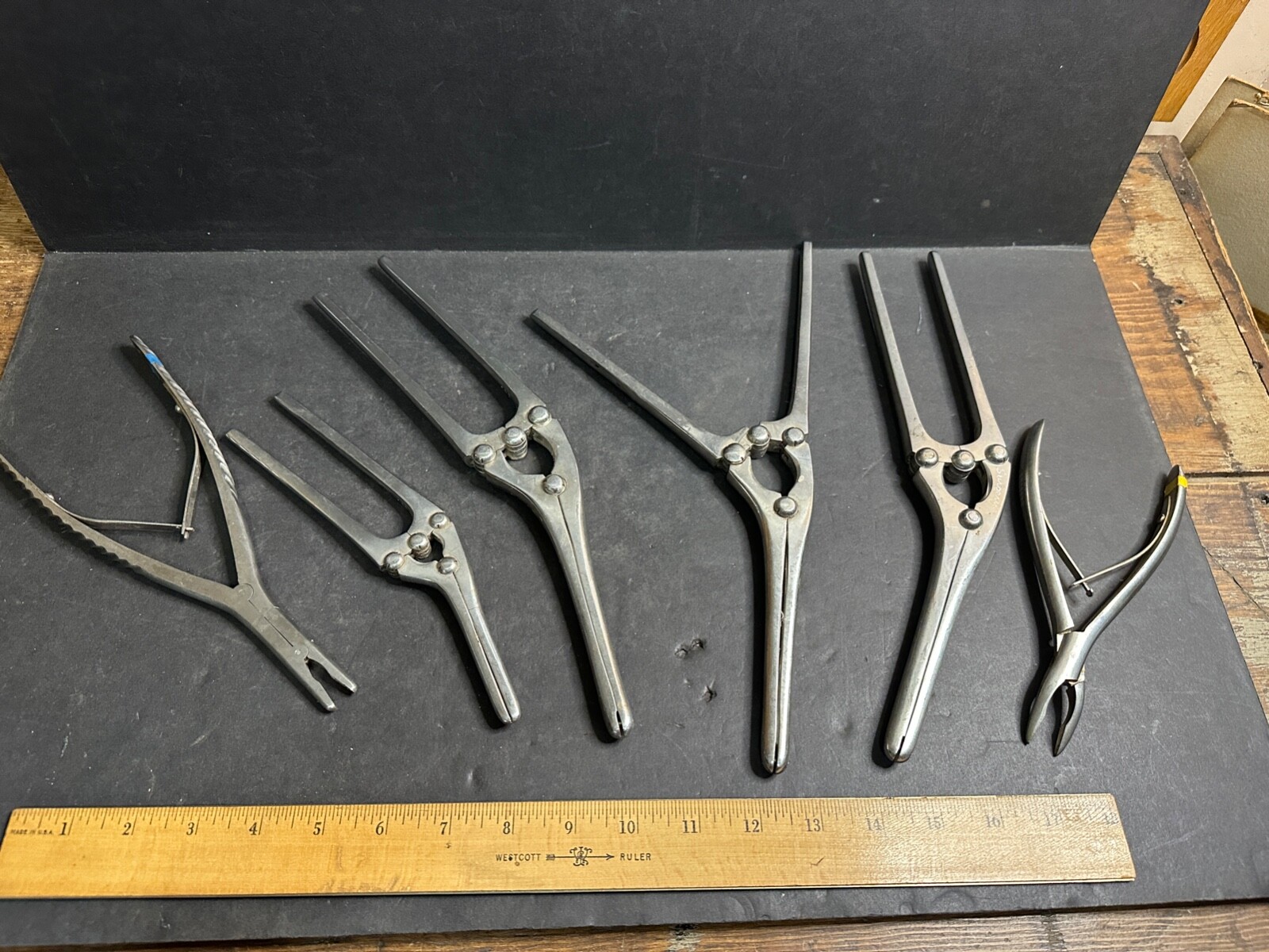 Lot 6 Vintage Medical, Surgical Tools: Martin, Unmarked, Stainless, #4