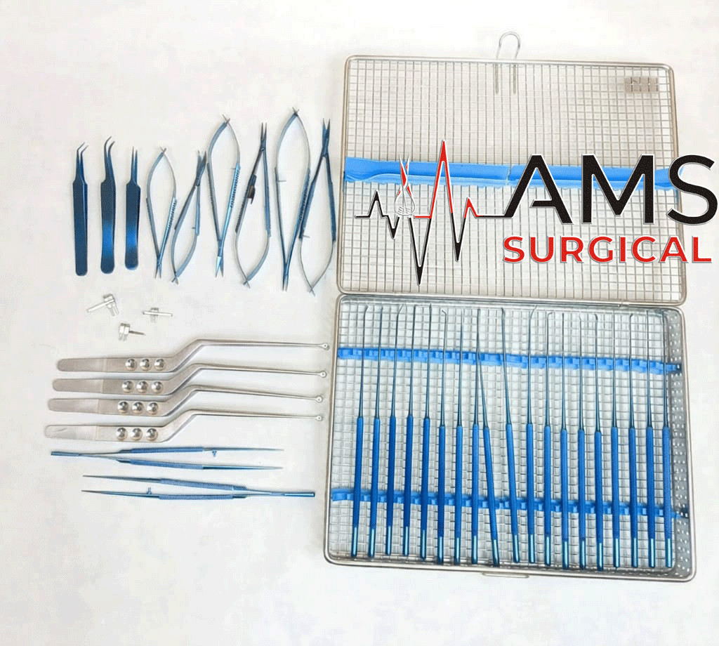 Micro surgery instruments set Neuro Surgical Titanium coated Instruments