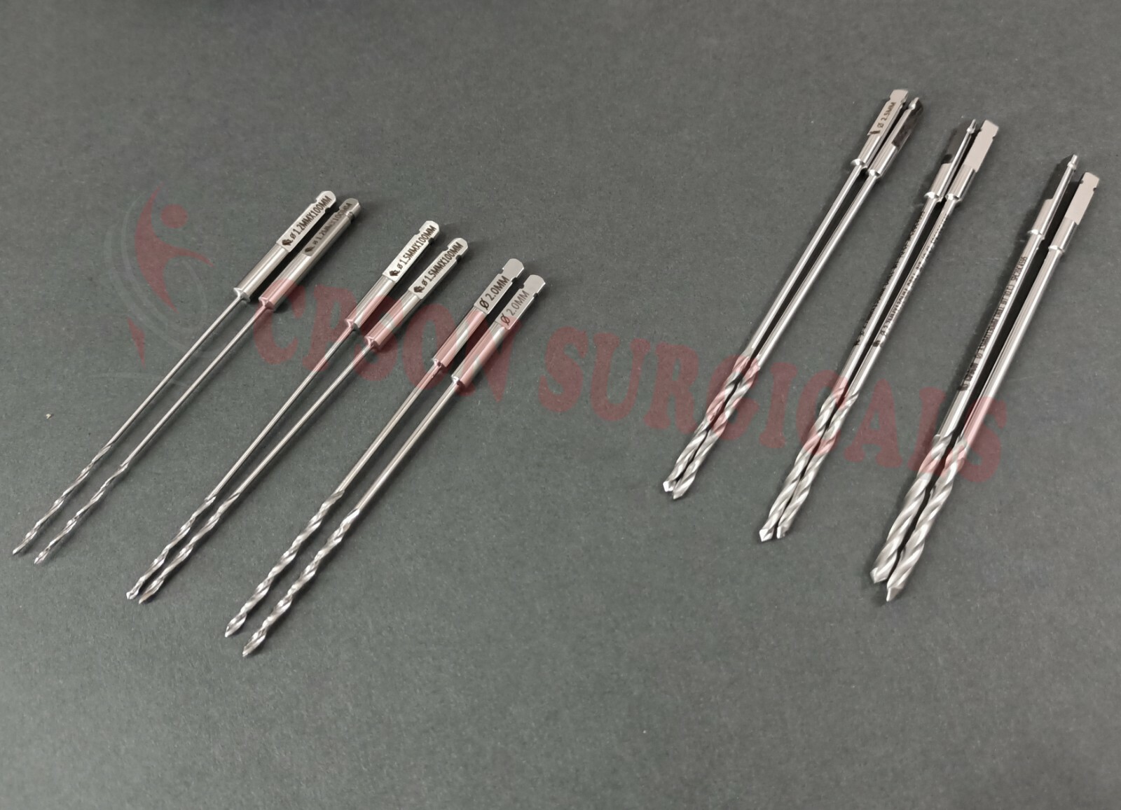 Veterinary QC Drill Bit 1.2, 1.5, 2.0, 2.5, 2.7 & 3.5mm -Set of 12pcs + Adapter