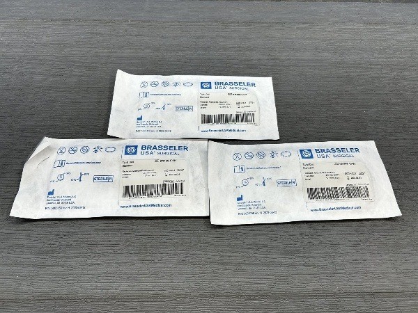 NEW LOT OF 3 BRASSELER USA SURGICAL KM166-10-01 STANDARD TWIST DRILL 2.0MM X 127